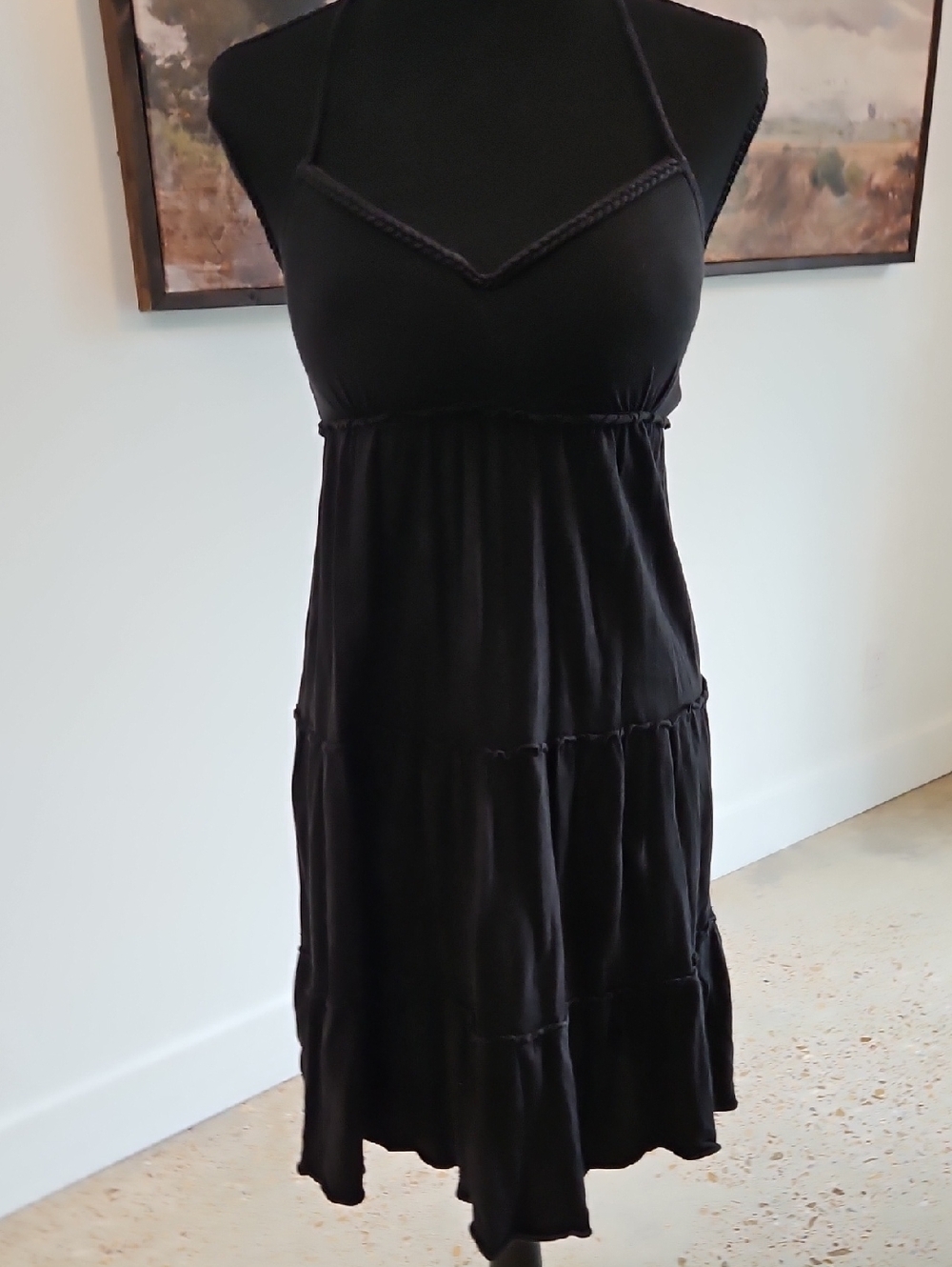 lei Black Spaghetti Strap Midi Dress